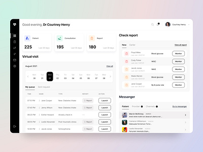 Medical Dashboard | Virtual Health clinic dashboard doctor doctor app health app hospital management medical medical app patient patient app user experience design virtual visit