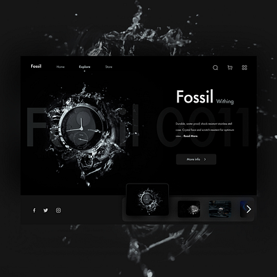 Fossil Watches app design icon landing page ui uiux ux vector web design