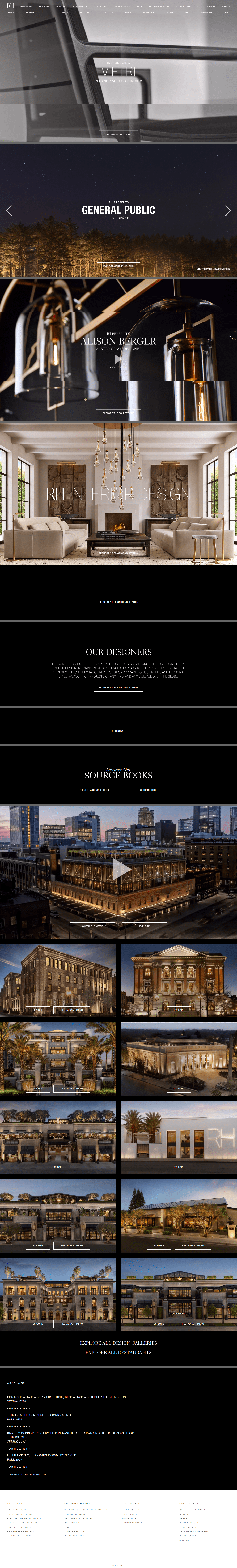 Example of RH.com landing page