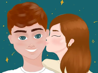 Love story 3d animation design graphic design illustration typography ui ux vector web звезды любовь небо портрет