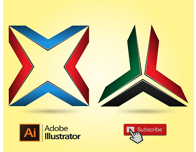 Adobe illustrator Tutorials - How To Make 3D 2Logo Design branding graphic design illustrator ilus logo