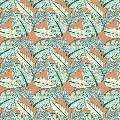 Monstera Seamless Pattern botanical botanical pattern etsy etsy shop floral pattern florals illustration monstera monstera pattern monstera plant pattern pattern design seamless pattern