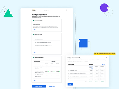 Custom ETF Portfolio Builder design financial advisor fintech interface money product design ui