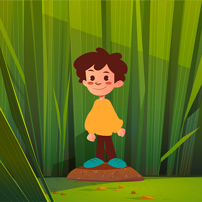 Nature et enfant graphic design illustration vector