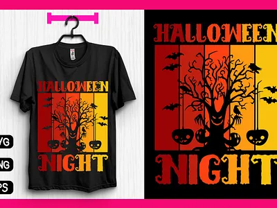 Halloween T-shirt Design | Halloween Night design halloween halloween design halloween night halloween tshirt design illustration merch by amazon pod tshirt design teesdesign tshirt design tshirt designer tshirtdesign