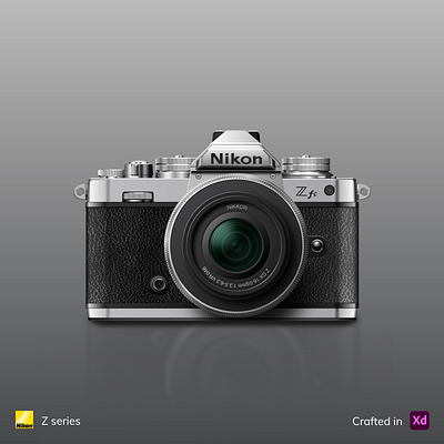 Nikon Z fc 3D rendered in XD 2dart 3d 3d art adobe design graphic design illustration nikon vector xd zfc