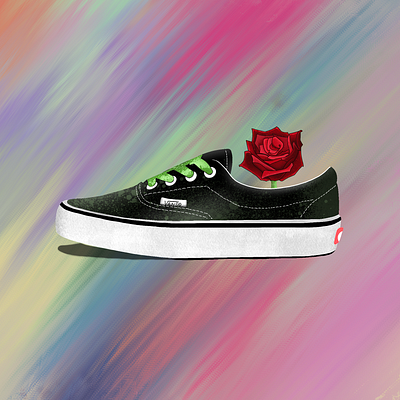 Stems`n`laces art artwork design digitalart drawing era flower illustration plant procreate rose shoe vans