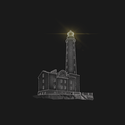 Give me a sign! art bengtskär black design drawing finland illustration light lighthouse pencil procreate white