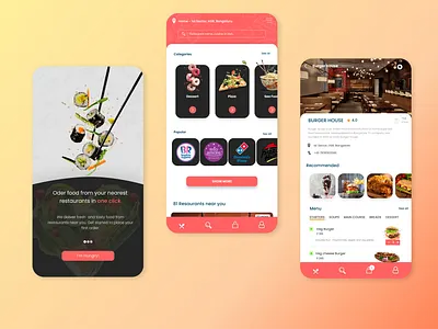 Food Delivery App design app branding design figma freelance graphic design illustration photoshop ui uiux website design