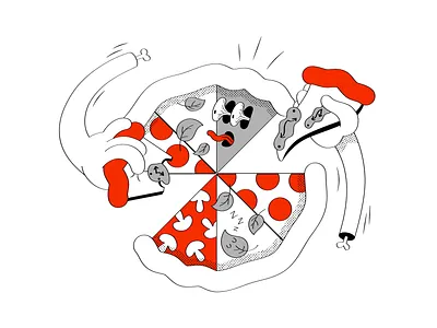 Waiting . . . cartoon cool creepy food graphic icons8 illustration pizza time ui waiting