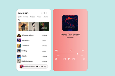 samsung music app design nigeria typography ui ux