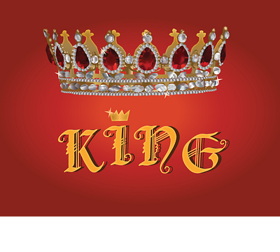 KING 3d authority crown design digital art gems illustration illustrator kingliness majesty monarch power red royal royalty ruler vector