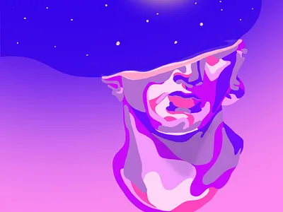 Free thought david david di donatello design flat illustration italy pink sculpture stars think thoughts vector