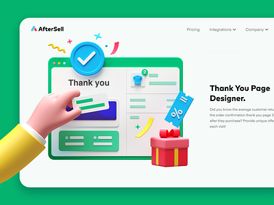 AfterSell - illustration01 3d c4d e commerce ecommerce hand illustration ui ux