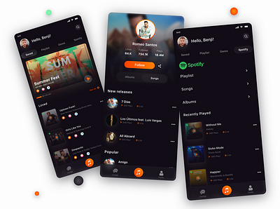 Vault Music App albums design graphic design illustration music platform playlist songs spotify ui ux vault