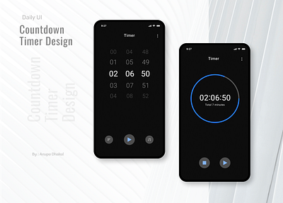 Countdown Timer - DailyUI app design clean ui contrast daily design dailyui dark theme design dribbble mobile app timer timer ui ui ux