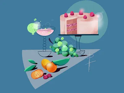 Cake branding free time illustration procreate web