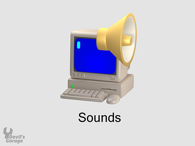 Sound off 3dc4d branding cinema4d design electronics icons illustration lowpoly ui windows