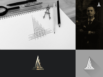 U + A triangle monogram logo design branding graphic design logo motion graphics ui