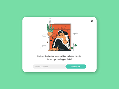 #DailyUI 016 aesthetic daily ui illustration newsletter overlay pop up subscribe ui ui design