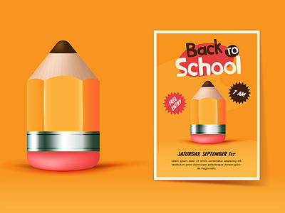 3D PENCIL ICON | ADOBE ILLUSTRATOR TUTORIAL 3d adobe illustrator back to school graphic design illustration pencil school vector