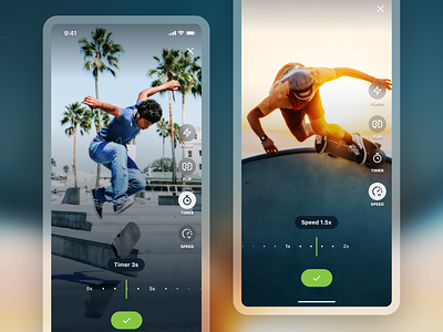 Rumble Video Controls app controls film meter network rumble sharing skateboarding slider social ui unfold ux video