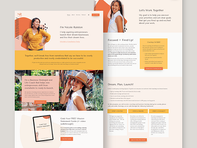 Modern Life Coach Website branding californian clean color colorful cute design illustration logo modern orange pattern shapes typography ui ux visual design web design website yellow