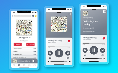 Music Player Vol.2 branding dailyui design figma graphic design illustration led zeppelin logo music player ui uidesign ux uxdesign uxui vector