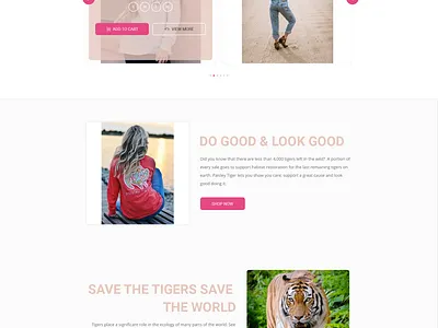 Paisley Tiger Landing Page clean fashion landingpage minimalist simple tiger