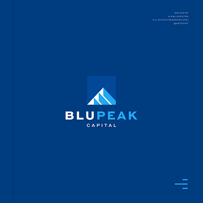 Blupeak Capital accounting blue branding business capital character design finance icon illustration logo mountain peak symbol vector