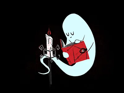 Book & Candle aughost aughostus gloom character character design design ghost halloween hocus pocus illustration mid century retro vintage