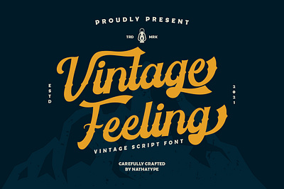 Vintage Feeling - Vintage Script Font abc alphabet branding design font fonts handlettering illustration logo logo type script script font typography ui vintage vintage font