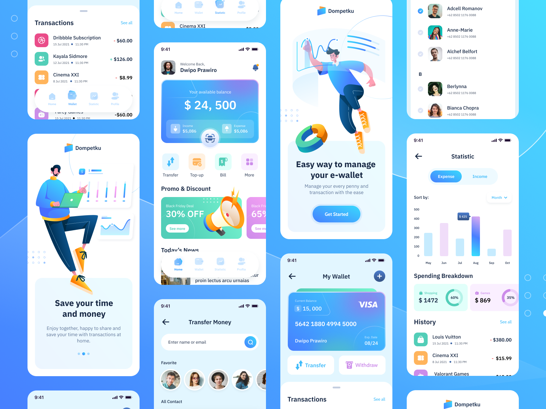 Example of Mobile App Design (5 Screens)