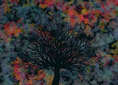 Fall Silhouette abstract applepencil background illustration ipad pattern procreate trees