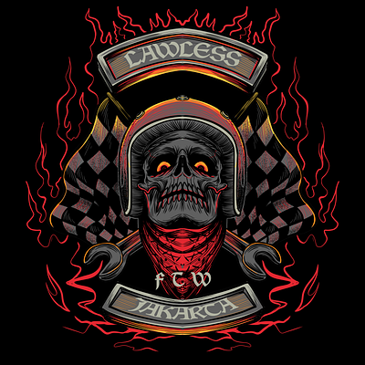 Submission for lawlessjakarta 2021 dark grunge illustartion skull