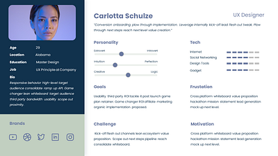 Free User Persona Template for XD & PPTX bootstrap 4 design illustration logo mockups persona ui user persona ux ux persona web web design website