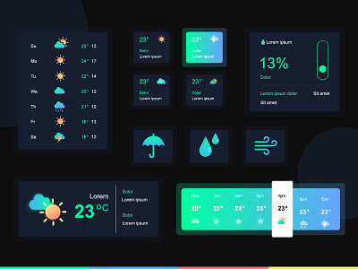 Weather Elegant animation application branding climet app cloud dark mode day day and night design homepage illustration moon night night mode raining sun ui weather weather app weather elegant