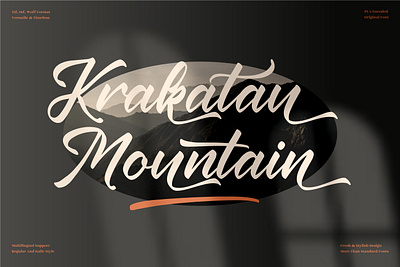 Krakatau Mountain - Modern Calligraphy Font 3d animation app branding design graphic design icon illustration logo motion graphics typography ui ux vector