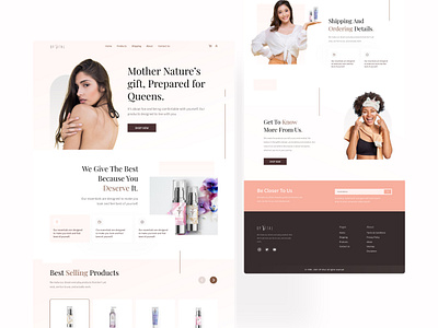 OP Vital Skin Care Website beauty branding cosmetic dermatologi landing page make up natural skin skin care ui uiux website