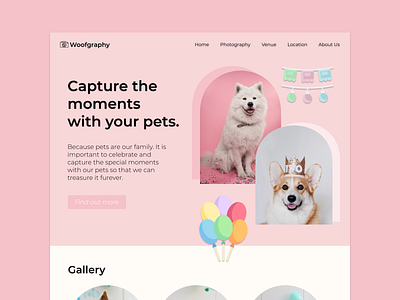 Daily UI - Landing page daily ui daily ui 003 daily ui 03 dailyui dailyui003 dailyui03 dailyuichallenge design dog landing page landingpage photography ui ui design uidesign