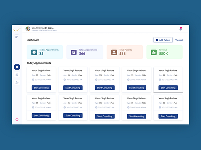 Appointment-Dashboard product design ui ux visual design