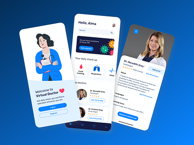 Virtual doctor figma healthcare mobileapp uichallenge uidesign