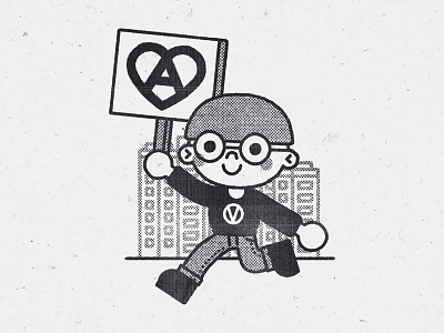 Self-portrait anarchist black cute design flat graphic illustration illustrator vegan