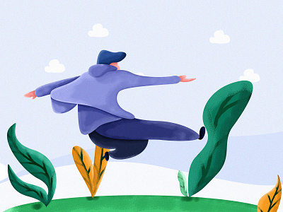 Flying Man Illustration design