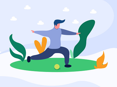 Illustration of Kicking a Ball design