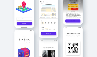 Zinema design figma illustration mobile ui ui ux