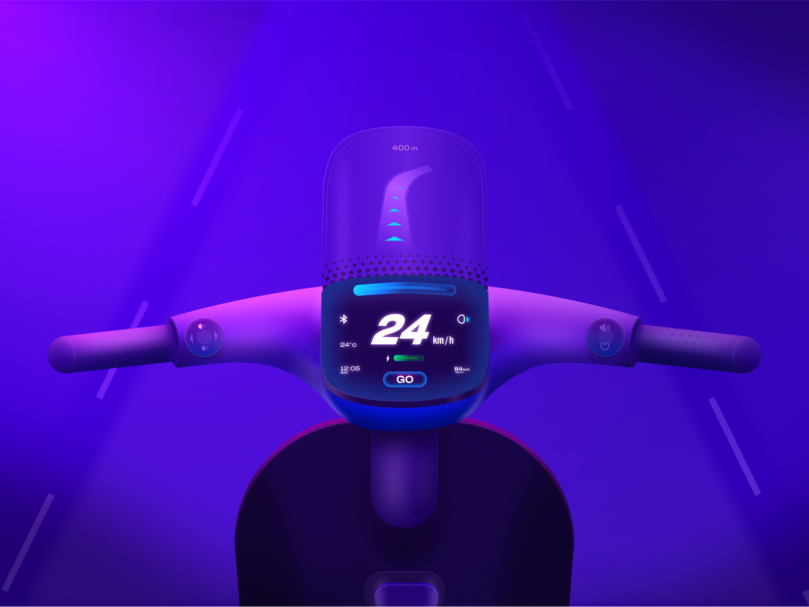 Example of NEBULA bike HMI UI - made in Figma