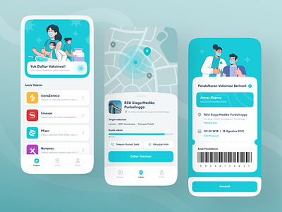 Covid-19 Vaccination Service App 💉 application blue branding covid 19 design hospital maps mobile app design ui design vaccine