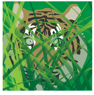 Tiger is ready to ambush. illustration sumatra tiger vector