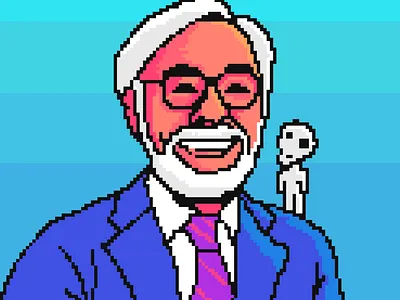 Hayao Miyazaki 80s anime hayao miyazaki illustration nft pixel